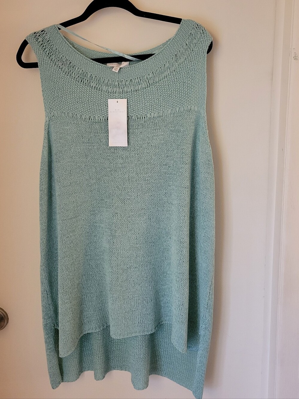 Sleeveless Knit Tunic in Mint Green